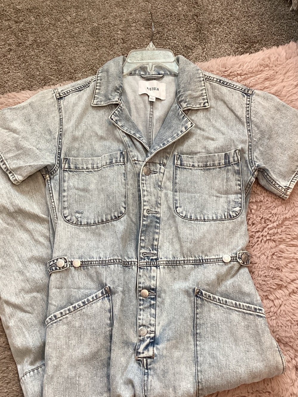 pistola Light Wash Denim Jumpsuit - Picture 5 of 6